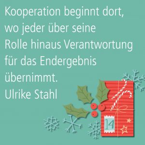 Metropolitan Adventskalender Tür vierzehn: Spruch von Autorin Ulrike Stahl