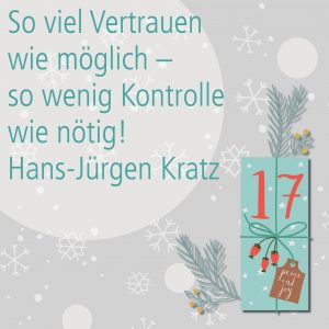 Metropolitan Adventskalender Tür siebzehn: Spruch von Autor Hans-Jürgen Kratz