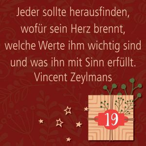 Metropolitan Adventskalender Tür neunzehn: Spruch von Autor Vincent G. A. Zeylmans van Emmichoven