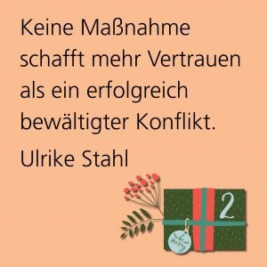 Metropolitan Adventskalender Tür zwei: Spruch von Autorin Ulrike Stahl