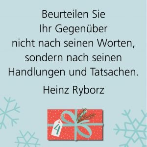 Metropolitan Adventskalender Tür vier: Spruch von Autor Heinz Ryborz