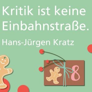 Metropolitan Adventskalender Tür acht: Spruch von Autor Hans-Jürgen Kratz