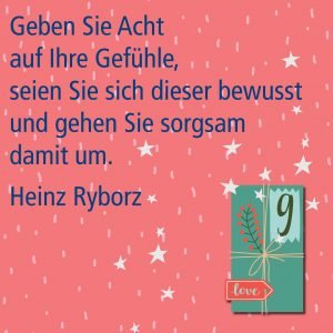 Metropolitan Adventskalender Tür neun: Spruch von Autor Heinz Ryborz