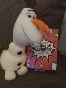 Der Schneemann Olaf mit dem Buch von metropolitan Schluss mit BlaBlaBla!