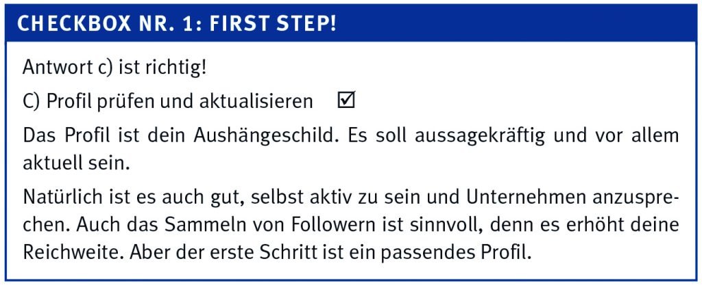 Checkbox aus Bewerbung to go