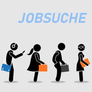 Jobsuche Bewerbung Schlange von Bewerbern Kachel